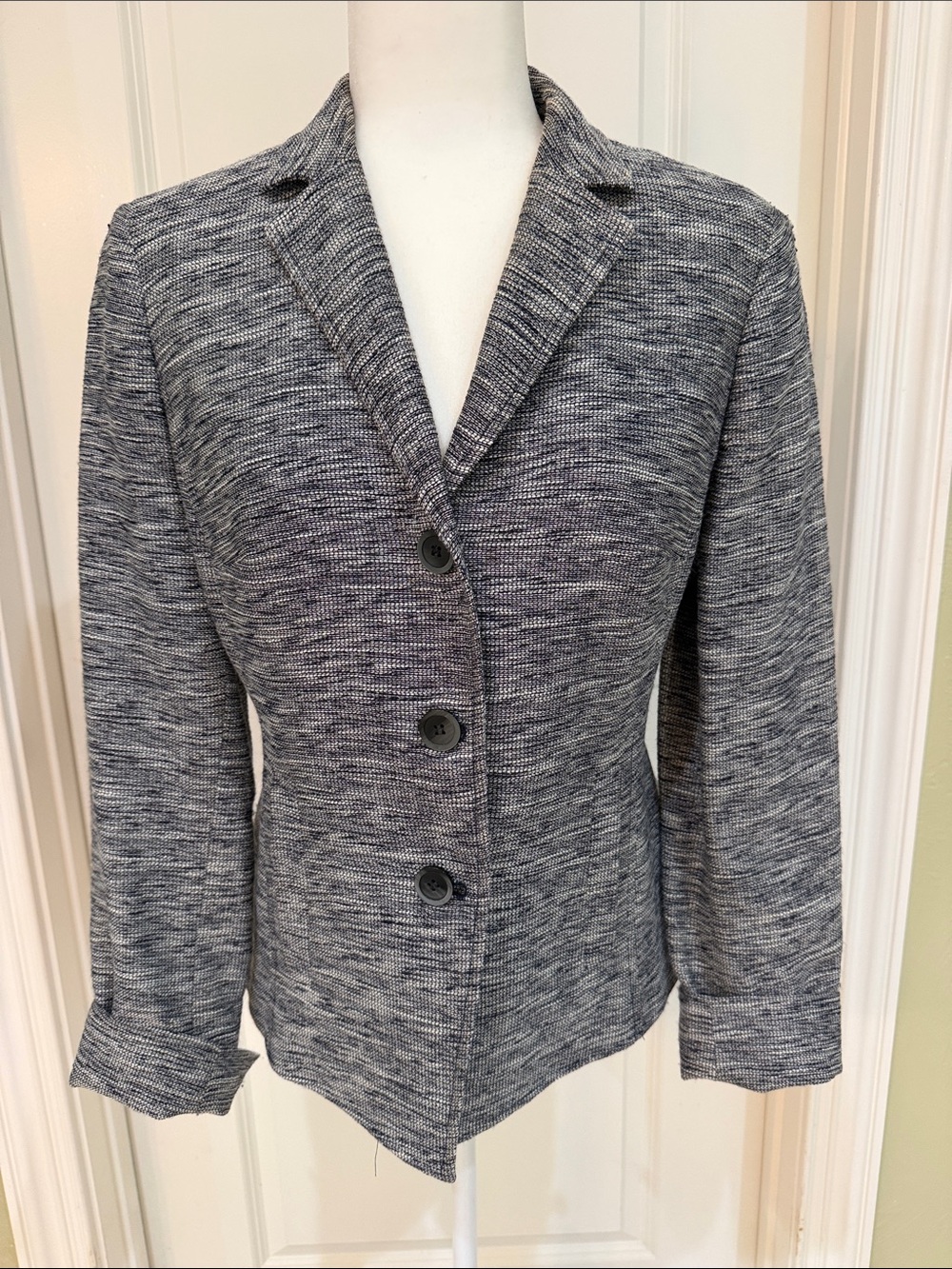 Jones New York Gray Marled Knit Blazer